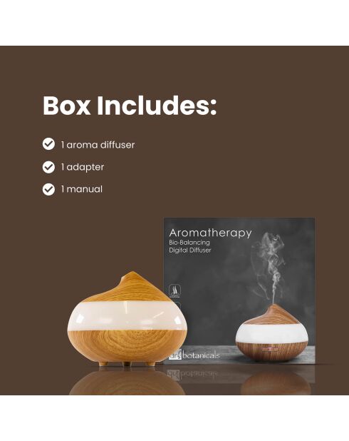 Diffuseur d'arômes en bois avec panneau transparent [USB]
