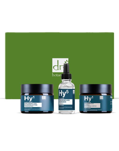 Dr Botanicals Hyaluronsäure-Anti-Aging-Hautpflege-Geschenkset, 3-teilig