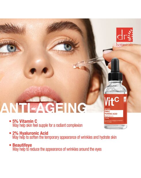 Siero viso con vitamina C e acido ialuronico - 30ml