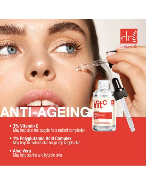 Geavanceerd regenererend gezichtsserum met vitamine C en polyglutaminezuur - 30 ml