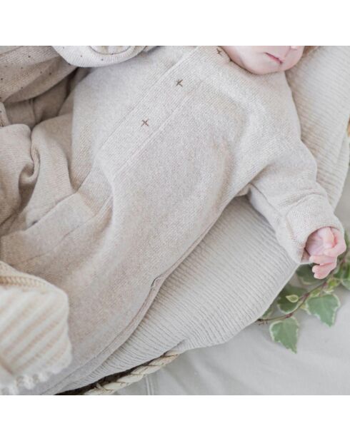 Lot 2 bodies Lis en Coton Bio beiges