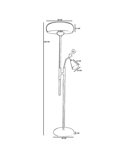Lampadaire 8925 moutarde - 38x11 cm