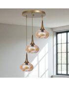 Lustre 9048 miel/doré - 55x6x3 cm
