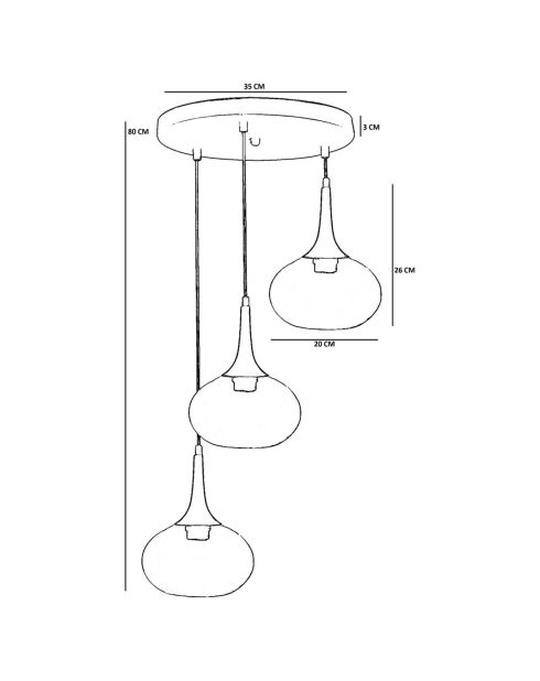 Lustre 9048 miel/doré - 55x6x3 cm