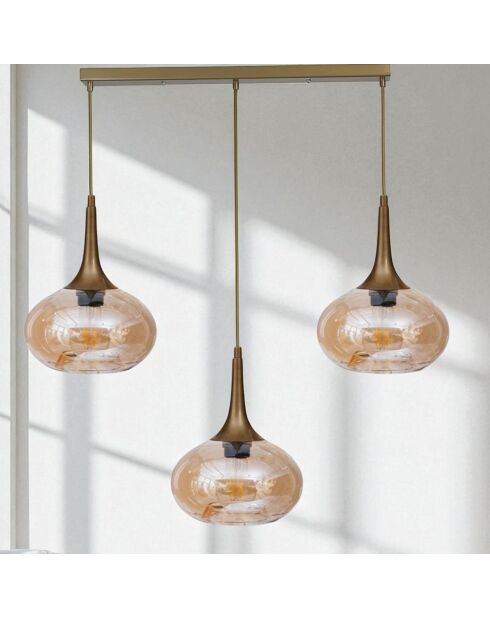 Lustre 9048 miel/doré - 55x6x3 cm