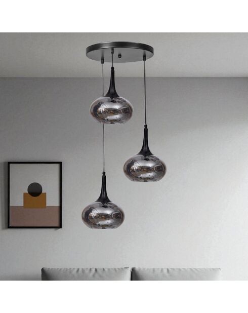 Lustre 9049 gris/noir - 55x6x3 cm