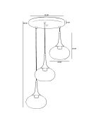 Lustre 9049 gris/noir - 55x6x3 cm