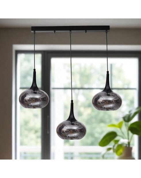 Lustre 9049 gris/noir - 55x6x3 cm