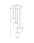 Lustre 9057 blanc/noir - 65x6x3 cm