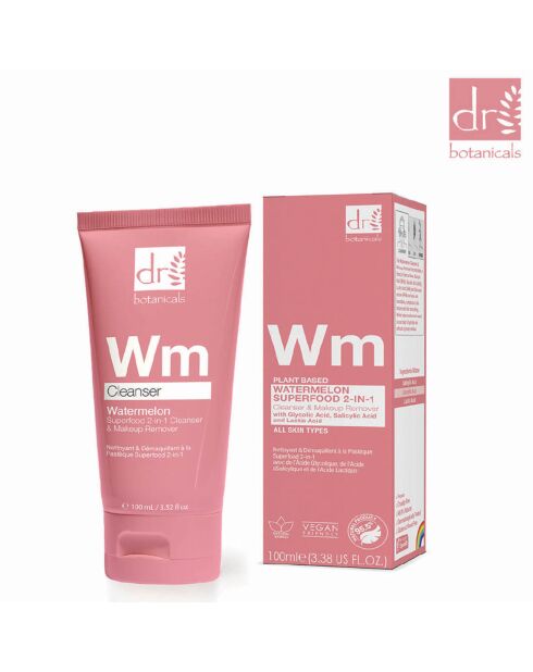 Superfood 2-in-1 watermeloenreiniger en make-upremover - 100 ml