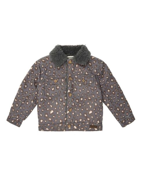 Veste en Jean Léopard gris foncé