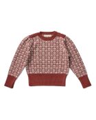 Pull 100% Laine Mérinos Jacquard Wilma rouille