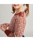 Pull 100% Laine Mérinos Jacquard Wilma rouille