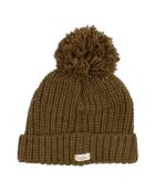 Bonnet en Laine mélangée Pompon vert kaki