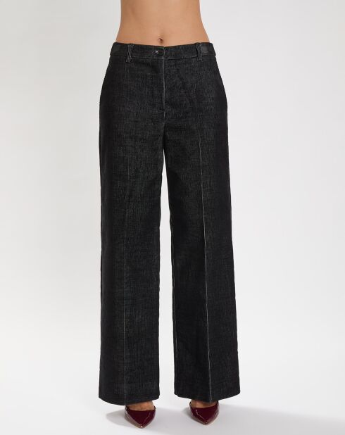 Pantalon en Velours côtelé Chiara noir