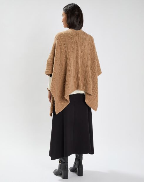 Poncho en Laine & Cachemire Roca camel