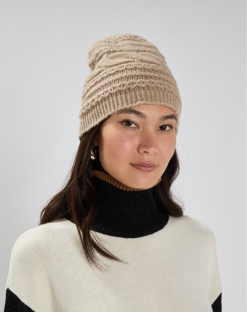 Bonnet en Laine & Cachemire Slow sable
