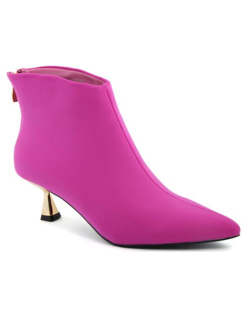 Bottines à talon Eugénie fuschia - Talon 5 cm