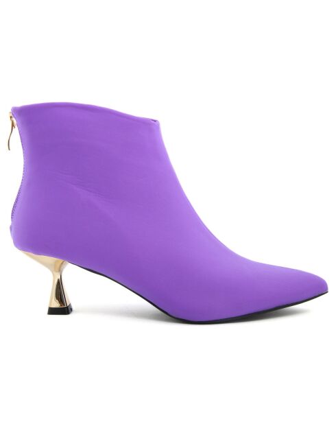 Bottines à talon Eugénie violettes - Talon 5 cm