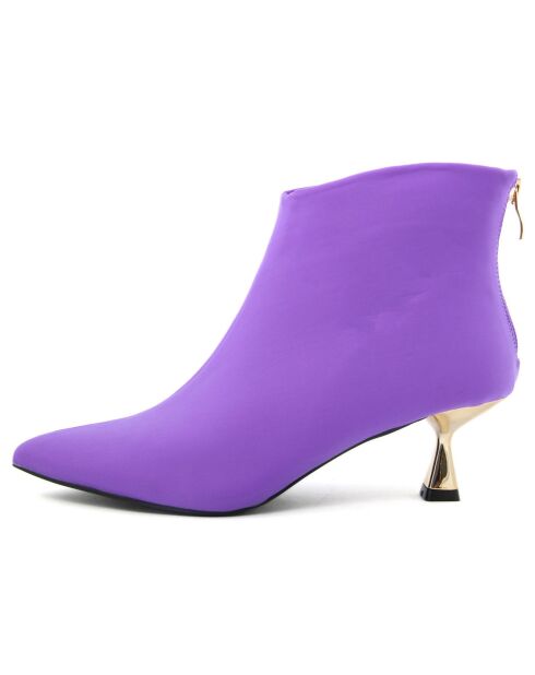 Bottines à talon Eugénie violettes - Talon 5 cm