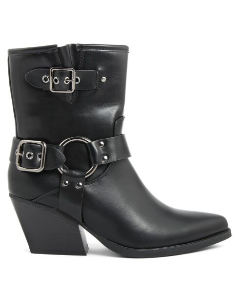 Bottines à talon Pauline noires - Talon 7 cm