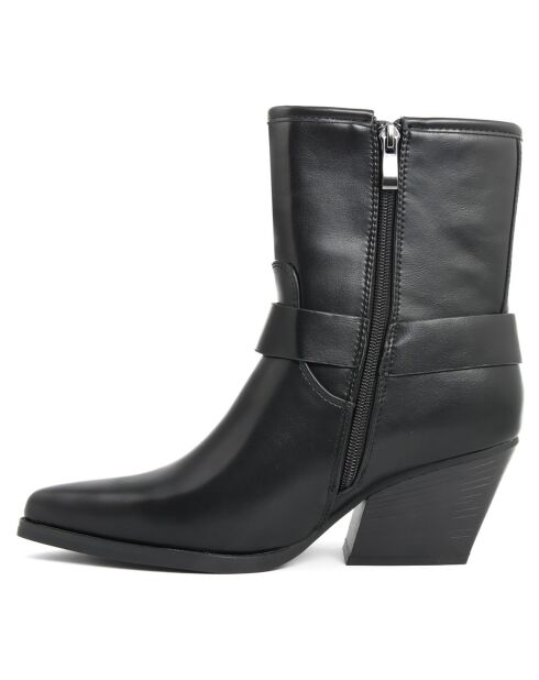 Bottines à talon Pauline noires - Talon 7 cm