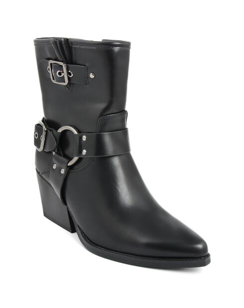 Bottines à talon Pauline noires - Talon 7 cm