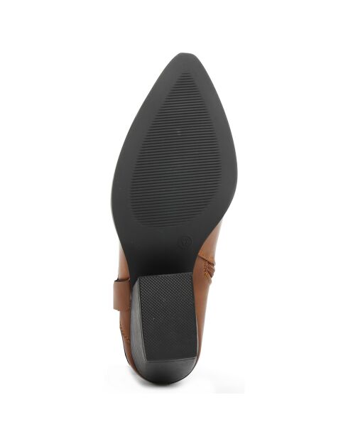 Bottines à talon Pauline camel - Talon 7 cm