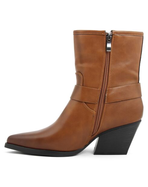 Bottines à talon Pauline camel - Talon 7 cm