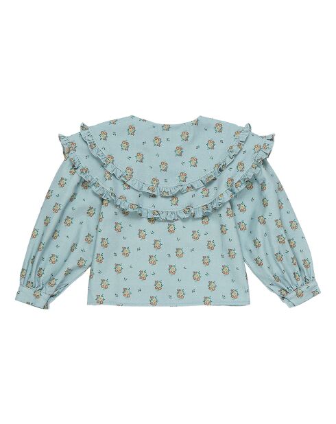 Jimena himmelblaue Blumenbluse