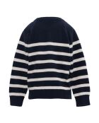 Pull 100% Cachemire Rayé Olino bleu marine