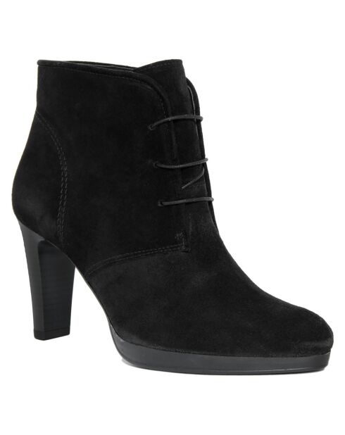 Bottines à talon en Velours de Cuir April noires - Talon 8.5 cm