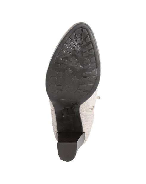 Bottines à talon en Velours de Cuir Vivi castor - Talon 8.5 cm
