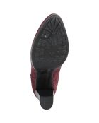 Bottines à talon en Velours de Cuir Vivi vin - Talon 8.5 cm