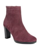 Bottines à talon en Velours de Cuir Vivi vin - Talon 8.5 cm