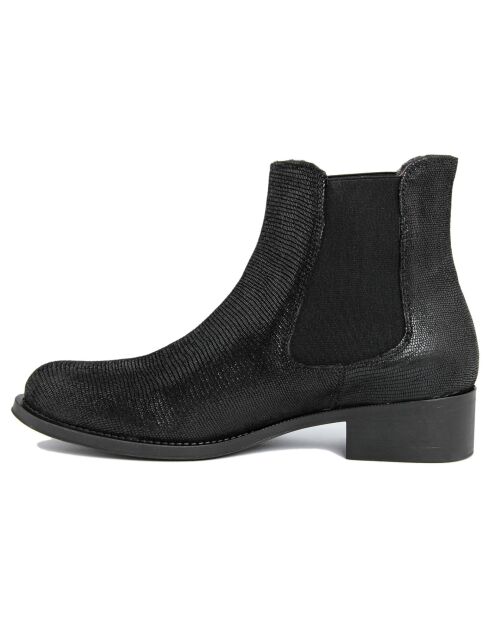 Boots en Cuir Ella noires