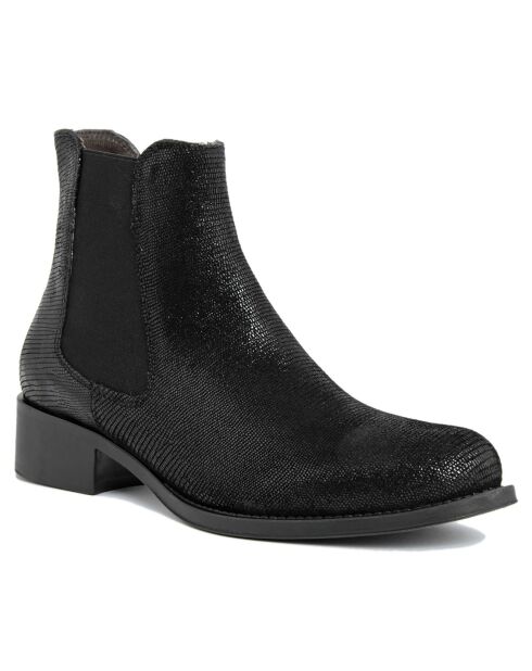 Boots en Cuir Ella noires