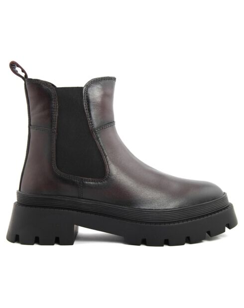Boots en Cuir Olivia bordeaux