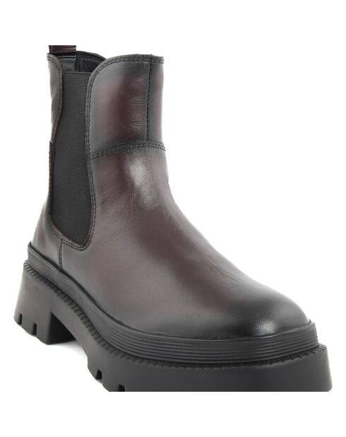 Boots en Cuir Olivia bordeaux