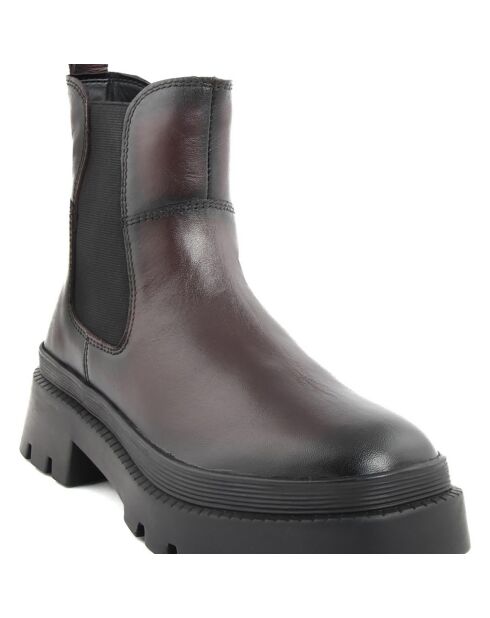 Boots en Cuir Olivia bordeaux