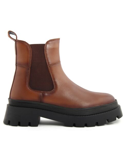 Boots en Cuir Olivia cognac
