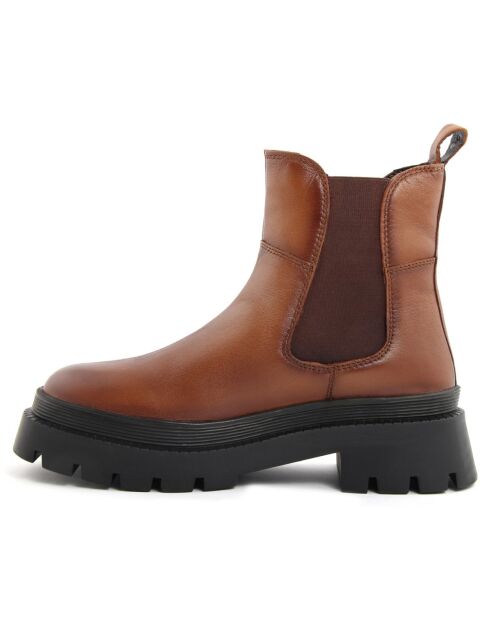 Boots en Cuir Olivia cognac