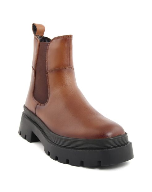 Boots en Cuir Olivia cognac