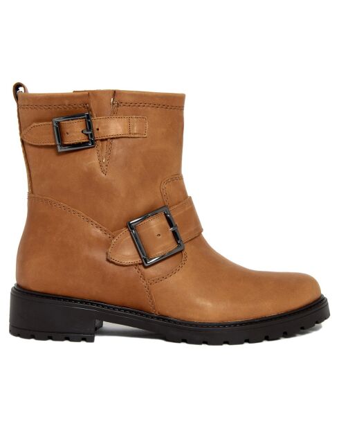Boots en Cuir Pia  camel