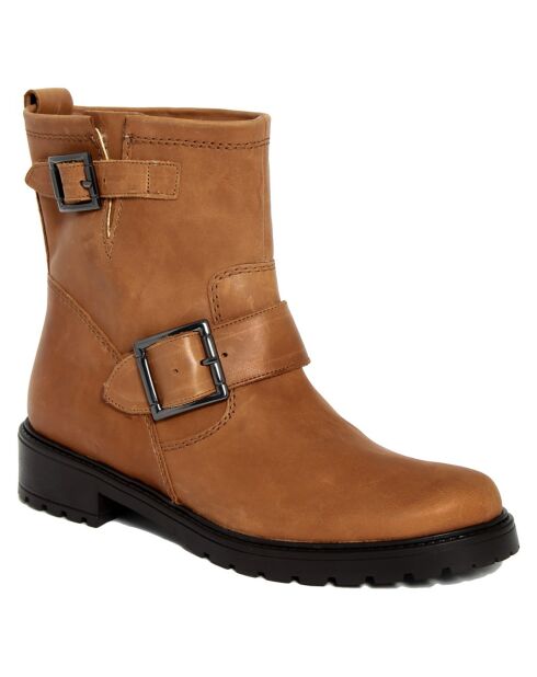 Boots en Cuir Pia  camel