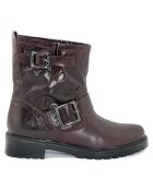 Boots en Cuir Pia  bordeaux