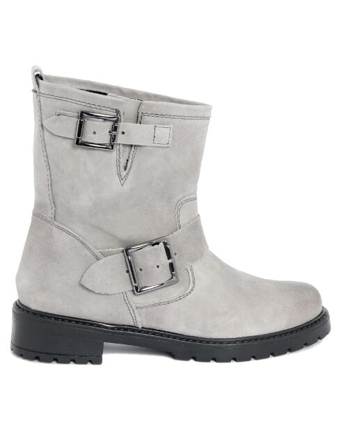 Boots en Cuir Pia  grises