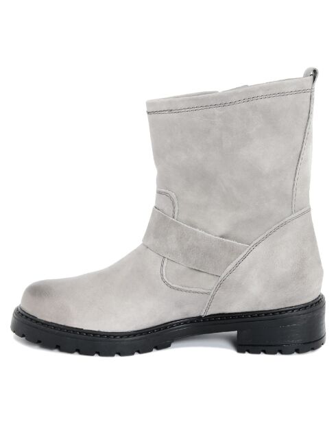 Boots en Cuir Pia  grises