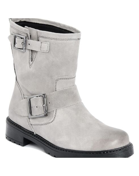 Boots en Cuir Pia  grises