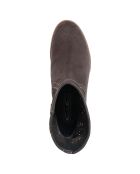 Boots en Velours de Cuir Camilla kaki